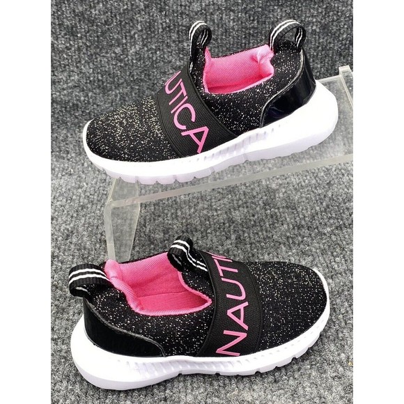 Nautica Kids Girls Toddler 5C Athletic Sneaker Canvey Sparklet Shoe Slip On - Picture 10 of 12